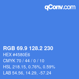 Color code: RGB 69.9 128.2 230 | qconv.com