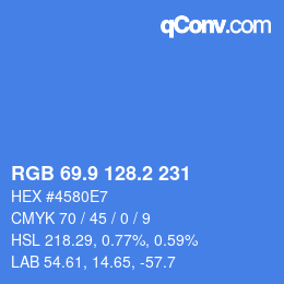 Color code: RGB 69.9 128.2 231 | qconv.com