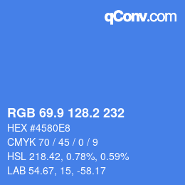 Color code: RGB 69.9 128.2 232 | qconv.com