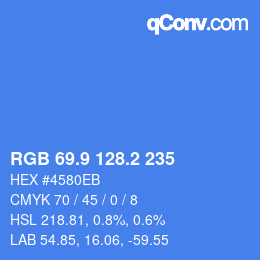 Farbcode: RGB 69.9 128.2 235 | qconv.com