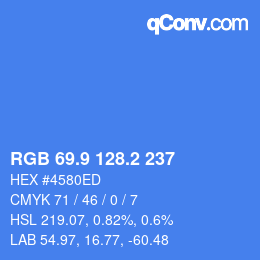 Color code: RGB 69.9 128.2 237 | qconv.com