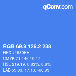 Color code: RGB 69.9 128.2 238 | qconv.com