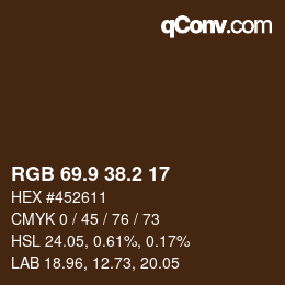 カラーコード: RGB 69.9 38.2 17 | qconv.com