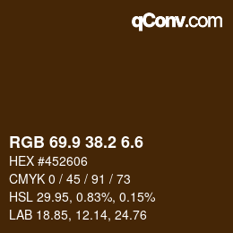 カラーコード: RGB 69.9 38.2 6.6 | qconv.com