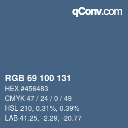 カラーコード: RGB 69 100 131 | qconv.com