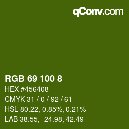 Color code: RGB 69 100 8 | qconv.com