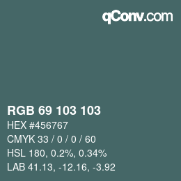 Color code: RGB 69 103 103 | qconv.com