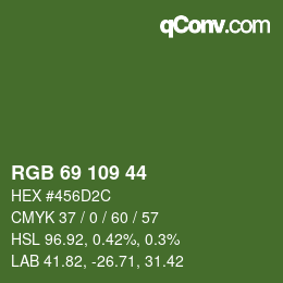 Farbcode: RGB 69 109 44 | qconv.com