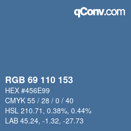 Color code: RGB 69 110 153 | qconv.com