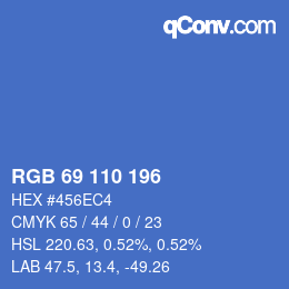 Color code: RGB 69 110 196 | qconv.com