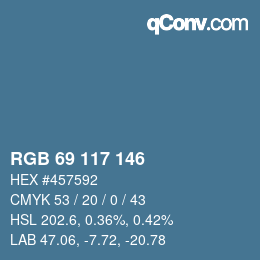 Código de color: RGB 69 117 146 | qconv.com
