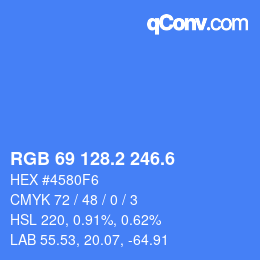 カラーコード: RGB 69 128.2 246.6 | qconv.com