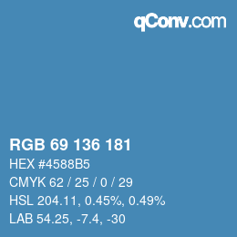 Farbcode: RGB 69 136 181 | qconv.com