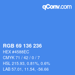 Color code: RGB 69 136 236 | qconv.com