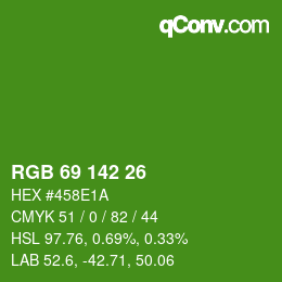 Farbcode: RGB 69 142 26 | qconv.com