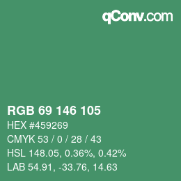 Farbcode: RGB 69 146 105 | qconv.com