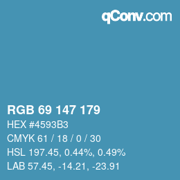 Color code: RGB 69 147 179 | qconv.com
