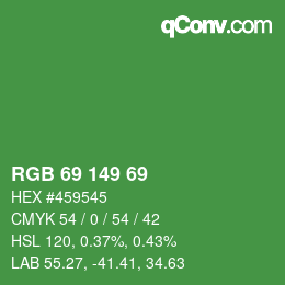 Color code: RGB 69 149 69 | qconv.com