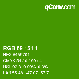 Color code: RGB 69 151 1 | qconv.com