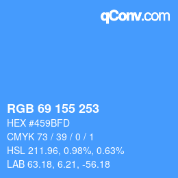 Farbcode: RGB 69 155 253 | qconv.com