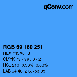 Color code: RGB 69 160 251 | qconv.com