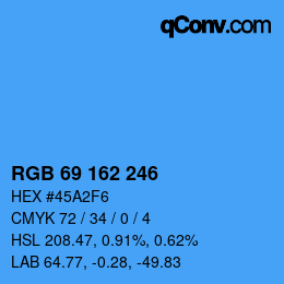 Color code: RGB 69 162 246 | qconv.com