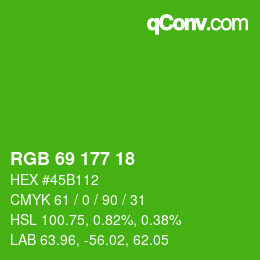 Color code: RGB 69 177 18 | qconv.com
