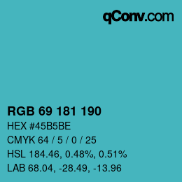 Color code: RGB 69 181 190 | qconv.com