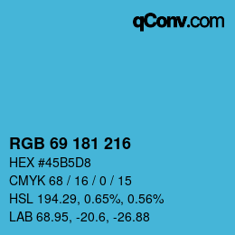 Color code: RGB 69 181 216 | qconv.com