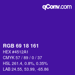Color code: RGB 69 18 161 | qconv.com