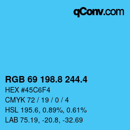 カラーコード: RGB 69 198.8 244.4 | qconv.com