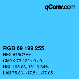 Color code: RGB 69 199 255 | qconv.com