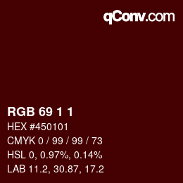Color code: RGB 69 1 1 | qconv.com