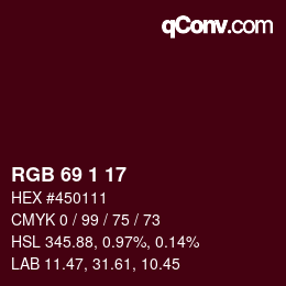 Color code: RGB 69 1 17 | qconv.com