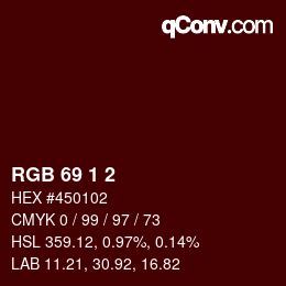 Color code: RGB 69 1 2 | qconv.com
