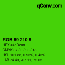 Color code: RGB 69 210 8 | qconv.com