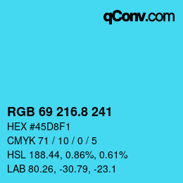 カラーコード: RGB 69 216.8 241 | qconv.com