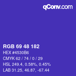 Color code: RGB 69 48 182 | qconv.com