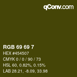 Color code: RGB 69 69 7 | qconv.com