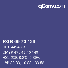 カラーコード: RGB 69 70 129 | qconv.com