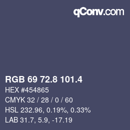 カラーコード: RGB 69 72.8 101.4 | qconv.com