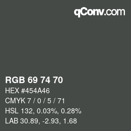 Código de color: RGB 69 74 70 | qconv.com