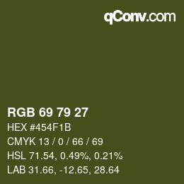 颜色代码: RGB 69 79 27 | qconv.com