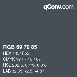 Código de color: RGB 69 79 85 | qconv.com