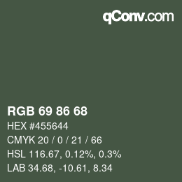 カラーコード: RGB 69 86 68 | qconv.com
