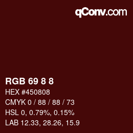 Color code: RGB 69 8 8 | qconv.com