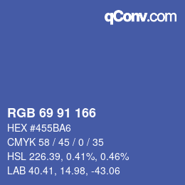 颜色代码: RGB 69 91 166 | qconv.com