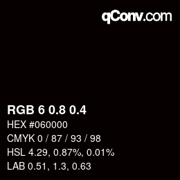 カラーコード: RGB 6 0.8 0.4 | qconv.com