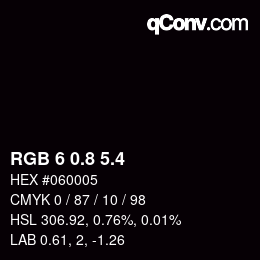 カラーコード: RGB 6 0.8 5.4 | qconv.com