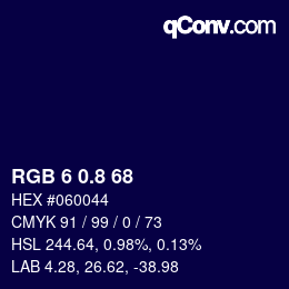 カラーコード: RGB 6 0.8 68 | qconv.com
